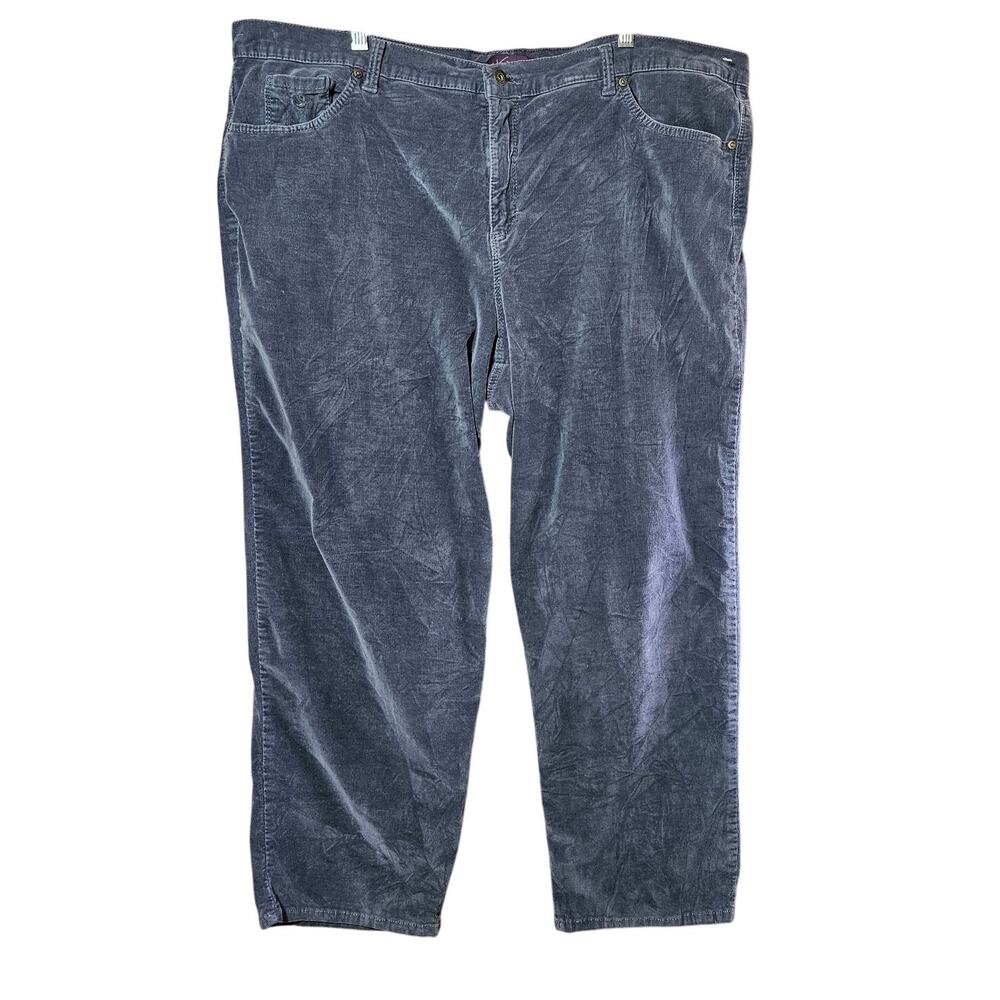 Gray Cotton Blend Corduroy Pants Size 24W Short